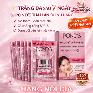 Hộp 6 Gói Kem Dưỡng Trắng Da POND’S Thái Lan – Hỗ Trợ Mờ Thâm, Sáng Da 7 Ngày, Có SPF15, Tiện Lợi Giá Rẻ
