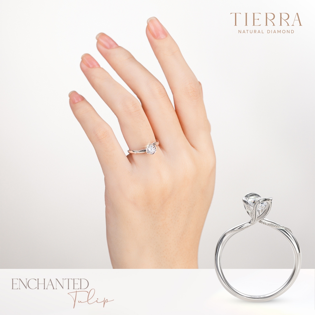 [CHAT TRƯỚC KHI ĐẶT] Nhẫn Cầu Hôn Tierra Enchanted Tulip NCH5405, Vàng 14K/ 18K, Lấy Cảm Hứng Uyển Chuyển, Nữ Tính