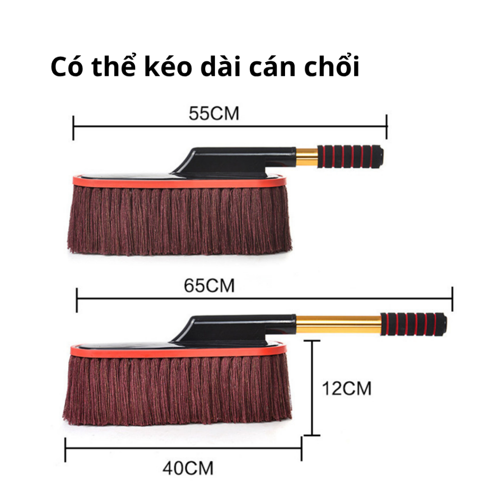 Chổi Lau Bụi Ô Tô Cao Cấp Sợi Siêu Mềm Không Xước Sơn, Dùng Lau Xe Lau Nhà Nhanh Sạch