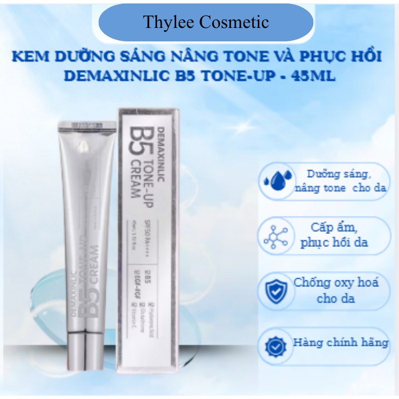Kem ngày Dermaxilic B5 Tone-up Cream 50ml kem lười Dưỡng Trắng Nâng Tone+ hạn 2028 Đẹp Da Ngăn Lão Hóa-ThyLee