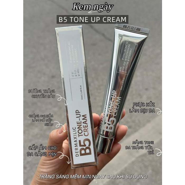 Kem ngày Dermaxilic B5 Tone-up Cream 50ml kem lười Dưỡng Trắng Nâng Tone+ hạn 2028 Đẹp Da Ngăn Lão Hóa-ThyLee