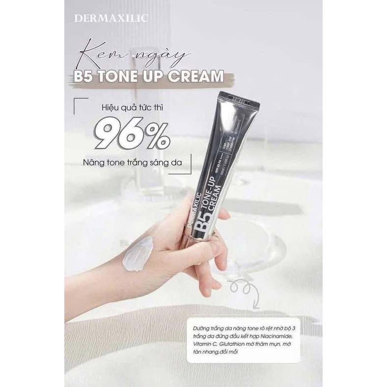 Kem ngày Dermaxilic B5 Tone-up Cream 50ml kem lười Dưỡng Trắng Nâng Tone+ hạn 2028 Đẹp Da Ngăn Lão Hóa-ThyLee