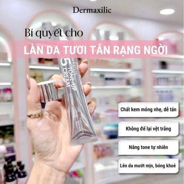 Kem ngày Dermaxilic B5 Tone-up Cream 50ml kem lười Dưỡng Trắng Nâng Tone+ hạn 2028 Đẹp Da Ngăn Lão Hóa-ThyLee