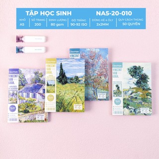 Combo 10 Tập Ô Li Miền Nam A5 80/100GSM Classmate Đa Dạng Mẫu Mã, Vở 4 Ô Ly Chống Thấm Cho Học Sinh, Sinh Viên
