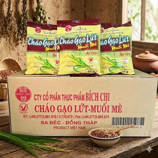 Cháo gạo lứt muối mè Bích Chi ăn liền 50g – tiện lợi, dinh dưỡng, eat clean