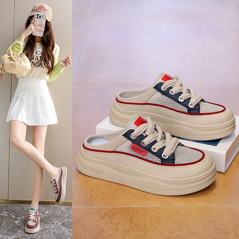 MIXI UNI - Giày Sục Nữ SPORT Thể Thao Đế Cao 4cm ( Hàng Quảng Châu CC ) - Giày Đạp Gót Da Mềm Êm Chân Mẫu Mới 2026