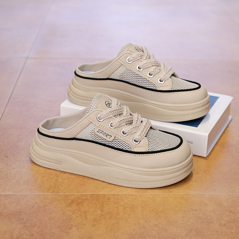 MIXI UNI - Giày Sục Nữ SPORT Thể Thao Đế Cao 4cm ( Hàng Quảng Châu CC ) - Giày Đạp Gót Da Mềm Êm Chân Mẫu Mới 2026