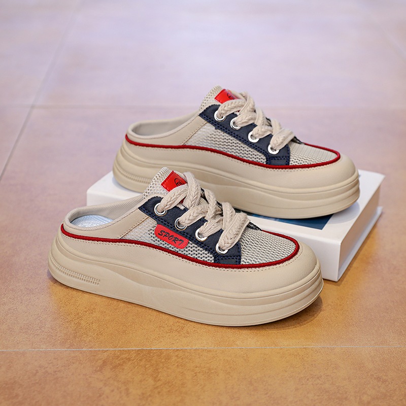 MIXI UNI - Giày Sục Nữ SPORT Thể Thao Đế Cao 4cm ( Hàng Quảng Châu CC ) - Giày Đạp Gót Da Mềm Êm Chân Mẫu Mới 2026
