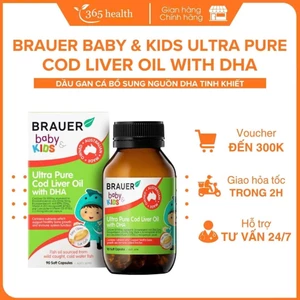 Vitamin Brauer Baby & Kids Ultra Pure Cod Liver Oil With DHA - Bổ sung dha tinh khiết cho trẻ từ 1 tuổi