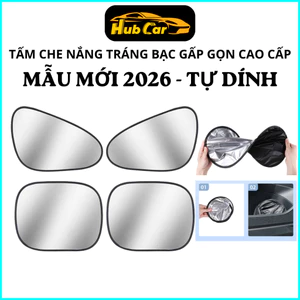 Tấm Che Nắng Ô Tô Tĩnh Điện Tự Dính Tráng Bạc Titan Gấp Gọn Cao Cấp Mẫu Mới 2026