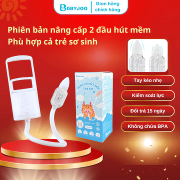 Dụng cụ hút mũi cho bé BABYJOO, phù hợp cả trẻ sơ sinh, dụng cụ hút mũi thủ công không chứa BPA an toàn cho bé