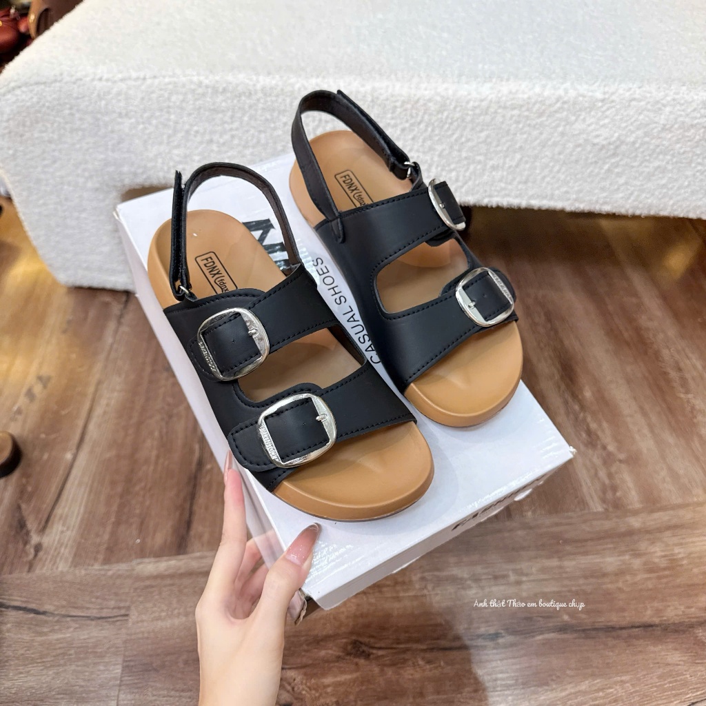 [Thảo Em - Qh85] Sandal nữ 2 quai đế bệt quai hậu da lì thời trang mùa hè