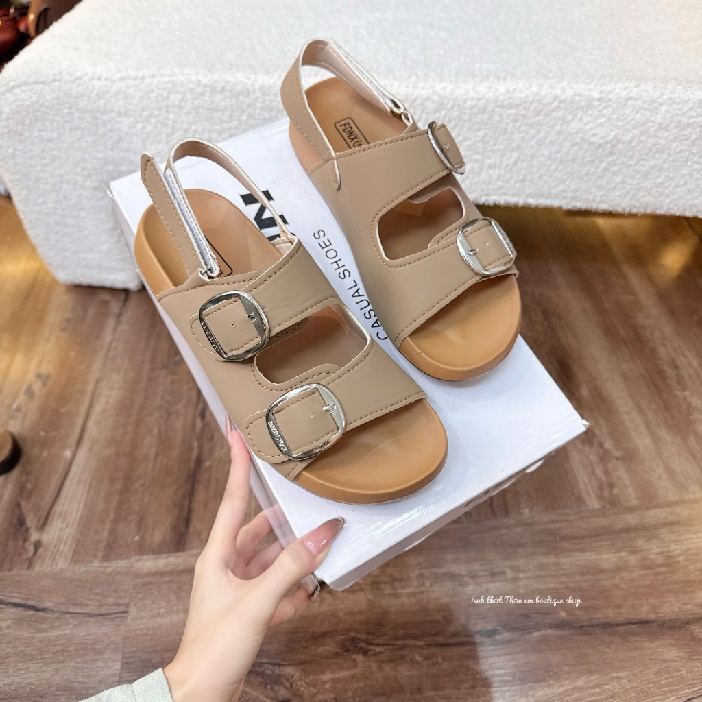 [Thảo Em - Qh85] Sandal nữ 2 quai đế bệt quai hậu da lì thời trang mùa hè