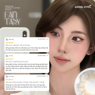 Lens xám tự nhiên có độ cận 0-8 N’Rosa Fantasy Gray chất liệu Silicone Hydrogel cho mắt thở Angel Eyes phân phối