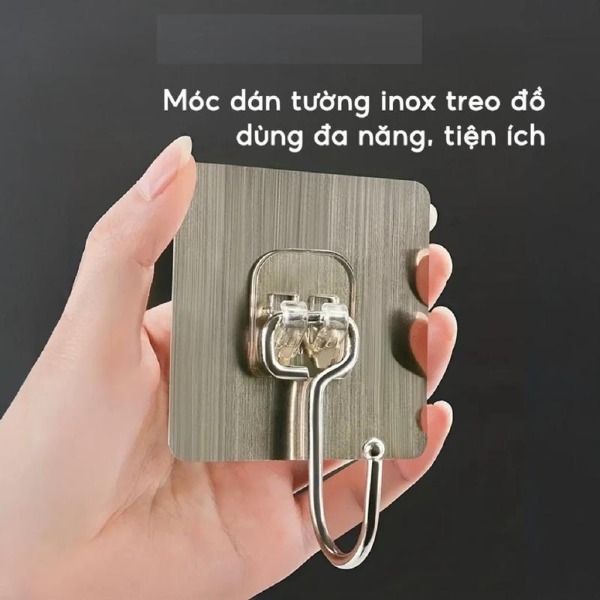 50 Móc Dán Tường Chắc Chắn Inox 304, Treo Đồ Đa Năng Tiện Lợi, Chắc Chắn Chịu Tải Trọng Lên Đến 15kg