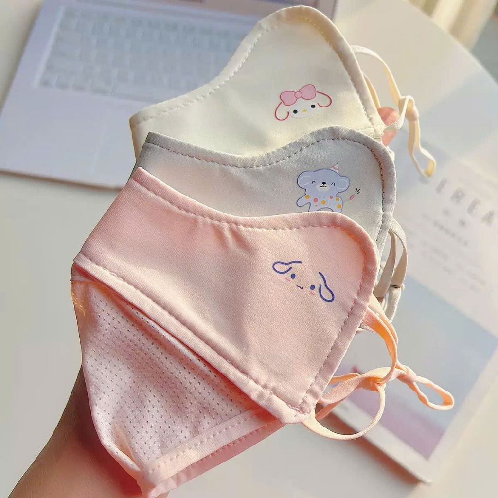 khẩu trang cho bé. bé trai bé gái 3-12 tuổi Chống nắng Họa tiết cutee đáng yêu chất lạnh thông hơi