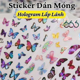 Sticker Dán Móng Xà Cừ Phản Quang 7 Màu Hot 2026 - Hình Dán Hologram Lấp Lánh Trang Trí Móng Sang Chảnh THEGIOINAIL666