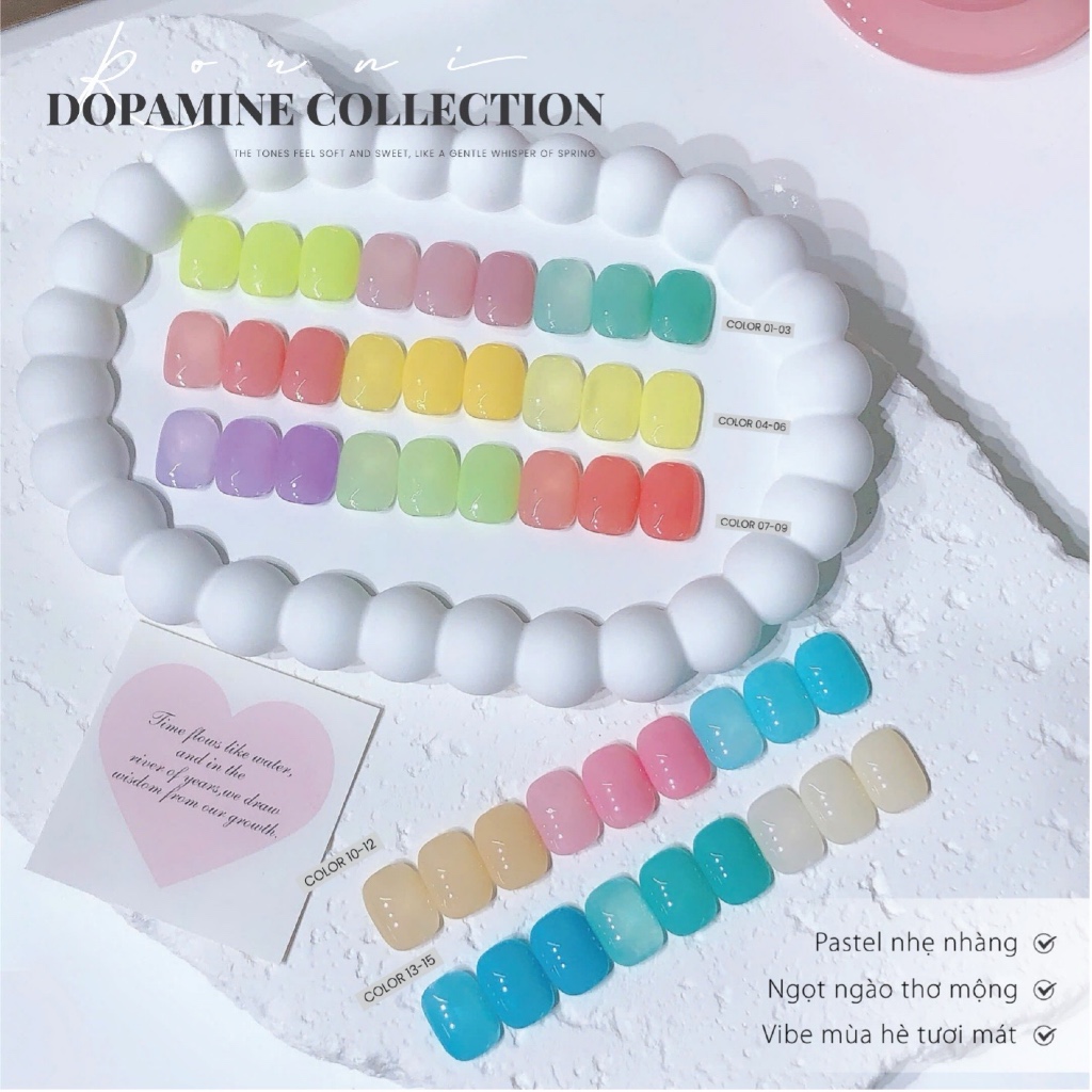 ROUni Sơn Gel Dopamine Collection 15 Màu Thạch Nude & Sheer Macaron Candy Nail Màu Sắc Nhẹ Nhàng