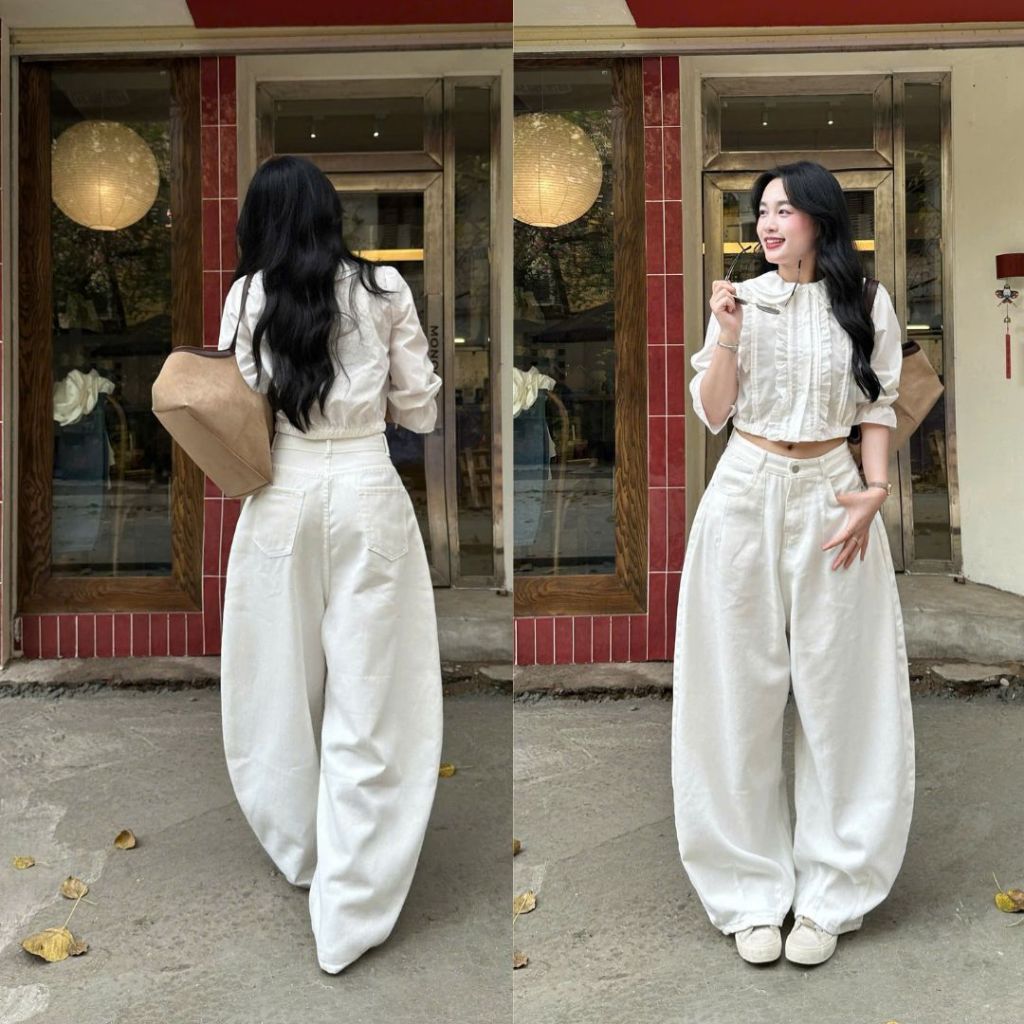 Quần Jeans Ống Cong Form Rộng Dáng Unisex Màu Wash Retro Cá Tính bản Premium Joolate