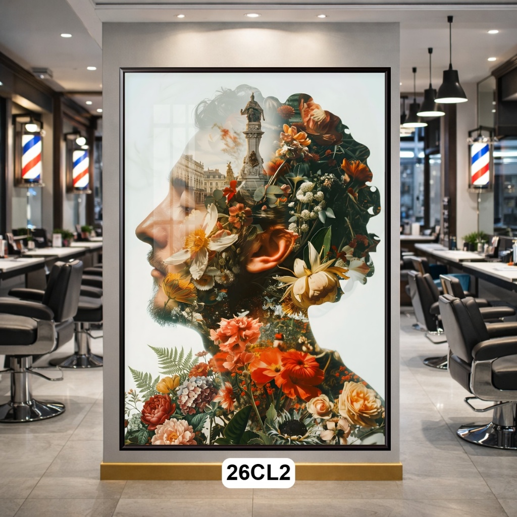 Tranh Tráng Gương Nghệ Thuật Siêu Thực Có Khung - Chân Dung Thiên Nhiên Chữa Lành Tâm Hồn Decor Salon, Spa Cao Cấp