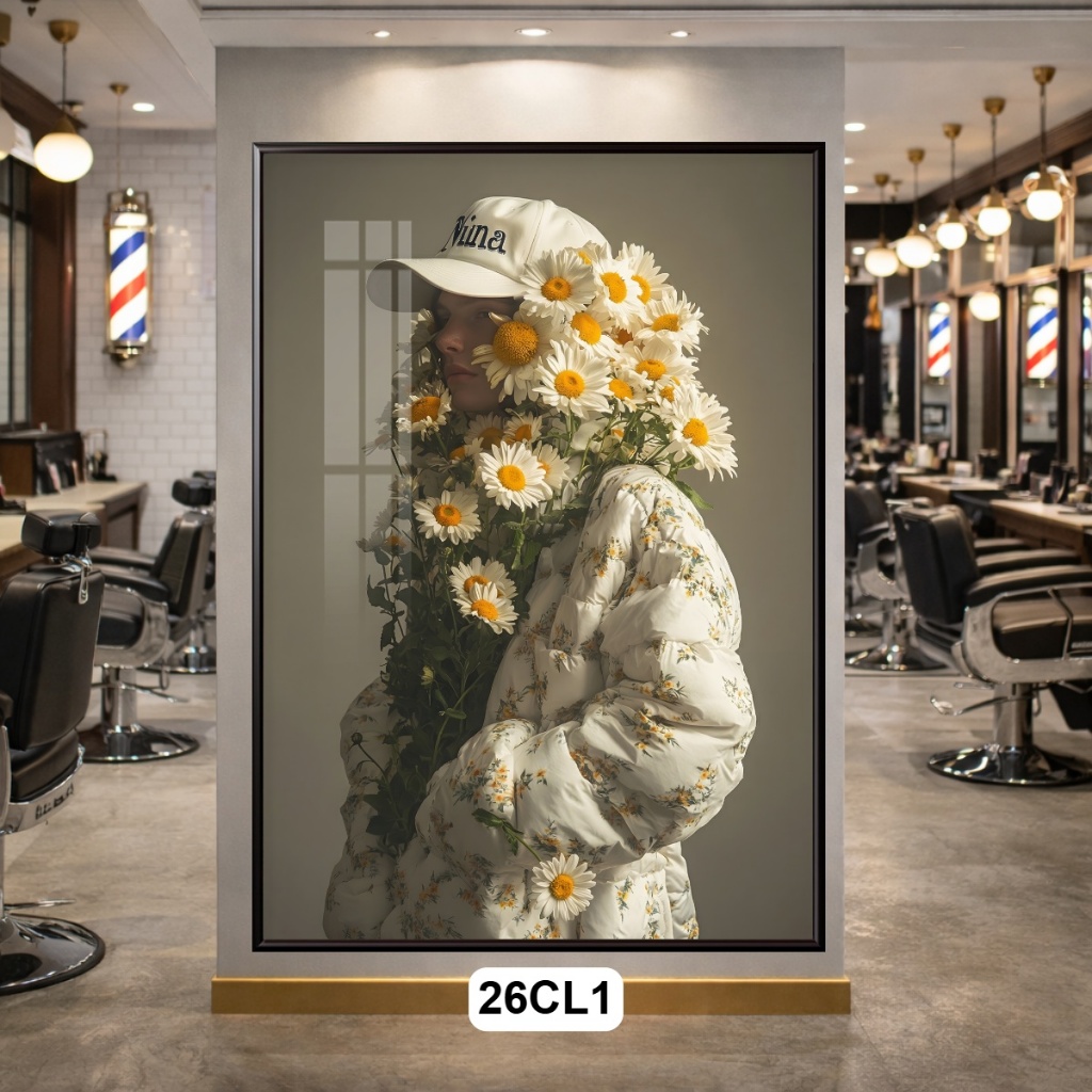 Tranh Tráng Gương Nghệ Thuật Siêu Thực Có Khung - Chân Dung Thiên Nhiên Chữa Lành Tâm Hồn Decor Salon, Spa Cao Cấp