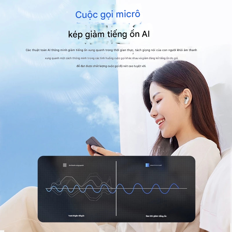 Tai nghe bluetooth Philips TAT2169 màng loa 13mm, kết nối 10m, bluetooth 5.4, giảm ồn AI