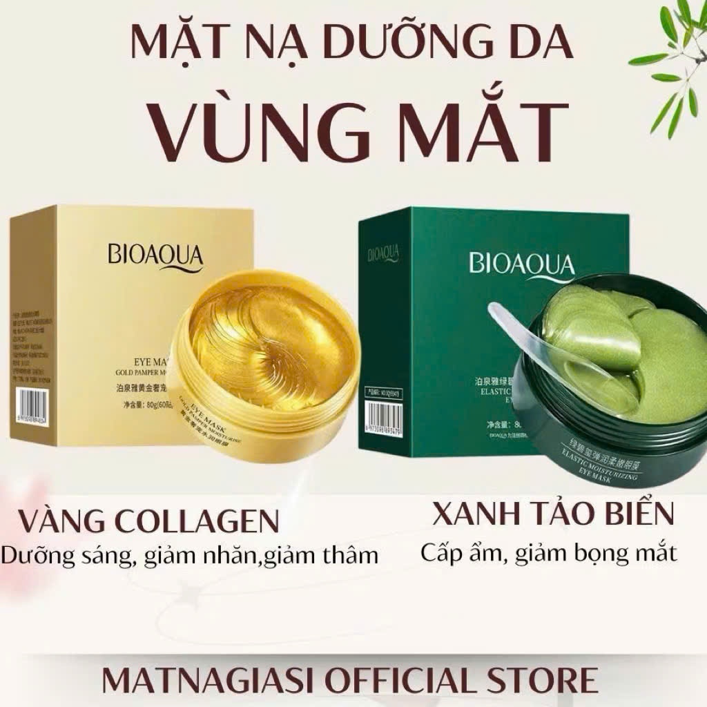 Combo Hộp 60 Miếng Mặt Nạ Mắt Bioaqua Giảm Thâm, Giảm Nhăn Mắt, Giảm Bọng Mắt Chống Lão Hoá
