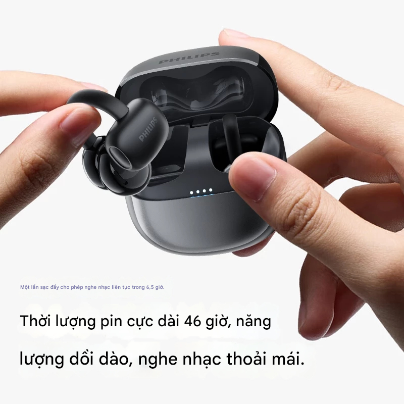 Tai nghe bluetooth Philips TAT4469 thiết kế kẹp tai, kết nối 10s, Chip Bluetooth 5.3 | BigBuy360 - bigbuy360.vn