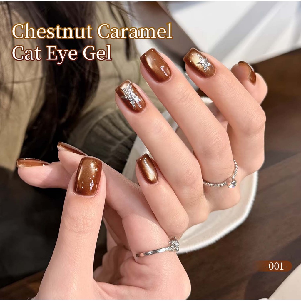 XEIJAYI 15ml - Sơn móng tay dạng gel màu nâu hạt dẻ caramel, độ bóng lâu trôi, thích hợp sử dụng hàng ngày.