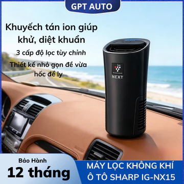 Máy lọc không khí ô tô Sharp IG-NX15 chính hãng - Lọc không khí khử mùi xe hơi - Bảo hành 12 tháng