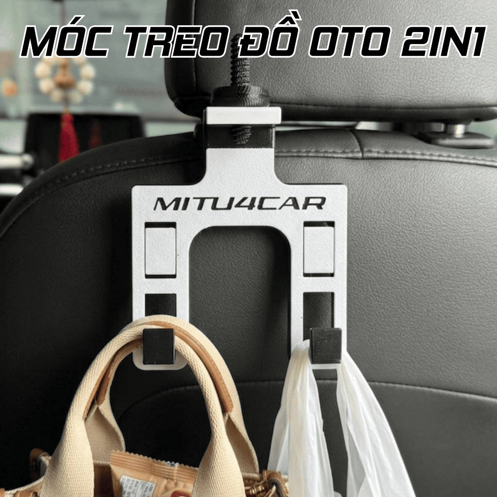 Móc Treo Đồ Ô Tô Sau Ghế 2in1 - Treo Túi & Đỡ Điện Thoại Đa Năng Chịu Lực Tốt - Phụ Kiện Nội Thất Ô Tô Tiện Ích