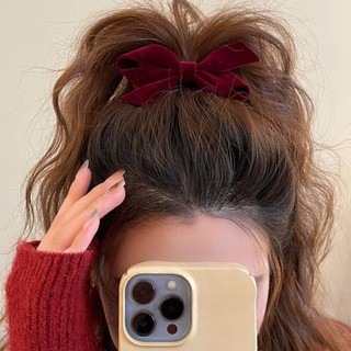 Kẹp Tóc 🍒 Cherry 🍒  Phối Lông Nhung Mềm Mịn Phong Cách Mùa Đông Hàn Quốc