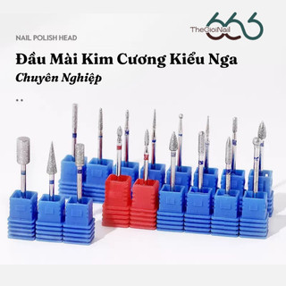 Combo 6 Món Đầu Mài Nail Kiểu Nga Cát Kim Cương – Mài Da Khô, Cuticle, Dụng Cụ Nail Salon Chuyên Nghiệp Thegioinail666