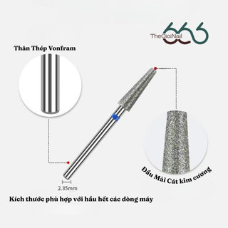 Combo 6 Món Đầu Mài Nail Kiểu Nga Cát Kim Cương – Mài Da Khô, Cuticle, Dụng Cụ Nail Salon Chuyên Nghiệp Thegioinail666
