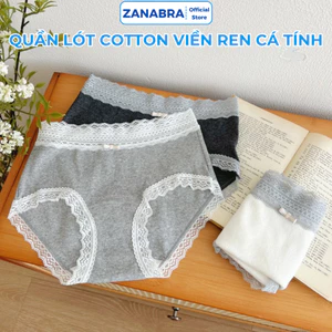 Quần lót nữ cotton cao cấp kháng khuẩn khử mùi, Quần chip nữ cạp vừa phối ren tôn dáng ZANABRA L5509