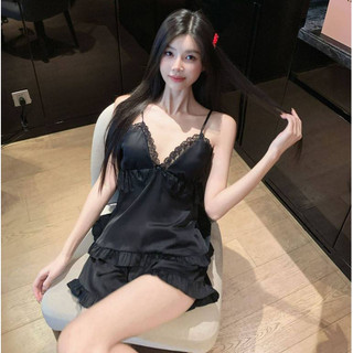 B138 Bộ đồ ngủ 2 dây chi tiết nhún bèo kiểu dáng tiểu thư xuân hè 2026 từ Phương Linh Underwear