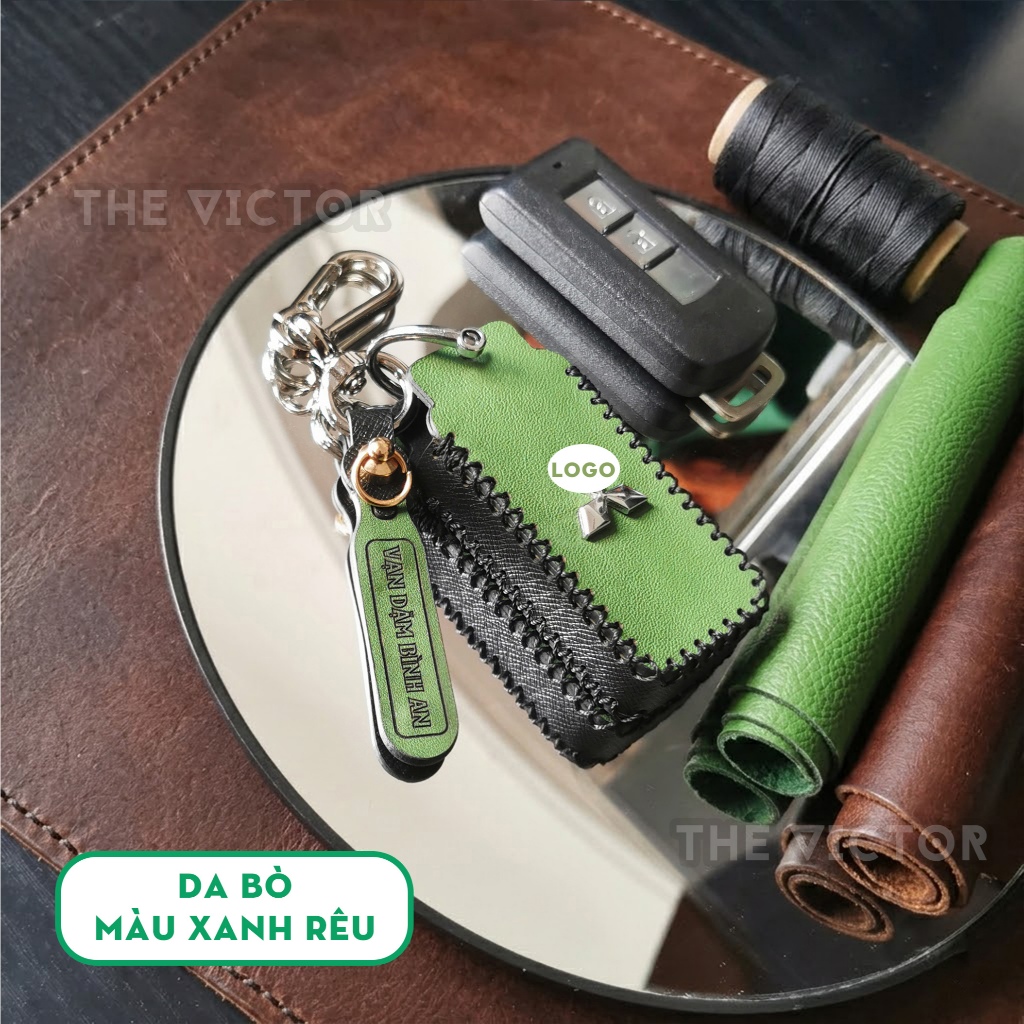 Bao Da Mitsubishi Xpander, Xforce, Outlander,.. (kiểu chìa chữ nhật 2 và 3 nút bấm) - Da bò khâu tay