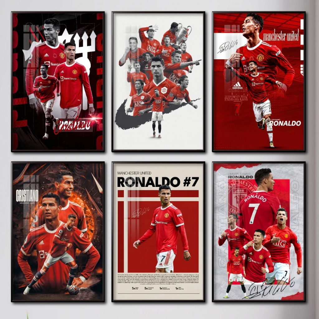 Tranh Treo Tường + Khung Ảnh Poster Để Bàn Cristiano Ronaldo (CR7)  Decor Phòng Khách, Phòng Game, Quà Tặng