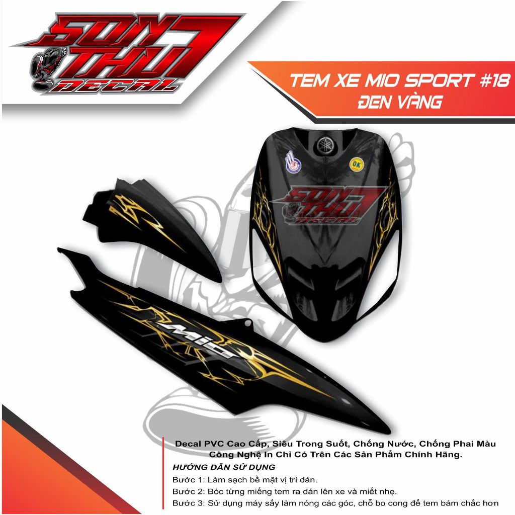 Tem xe Mio Sport #18 (CHẤT LIỆU CAO CẤP - SẮC NÉT - KHÔNG PHAI MÀU)