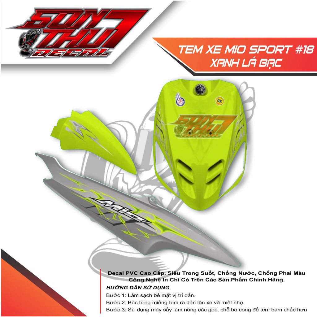 Tem xe Mio Sport #18 (CHẤT LIỆU CAO CẤP - SẮC NÉT - KHÔNG PHAI MÀU)