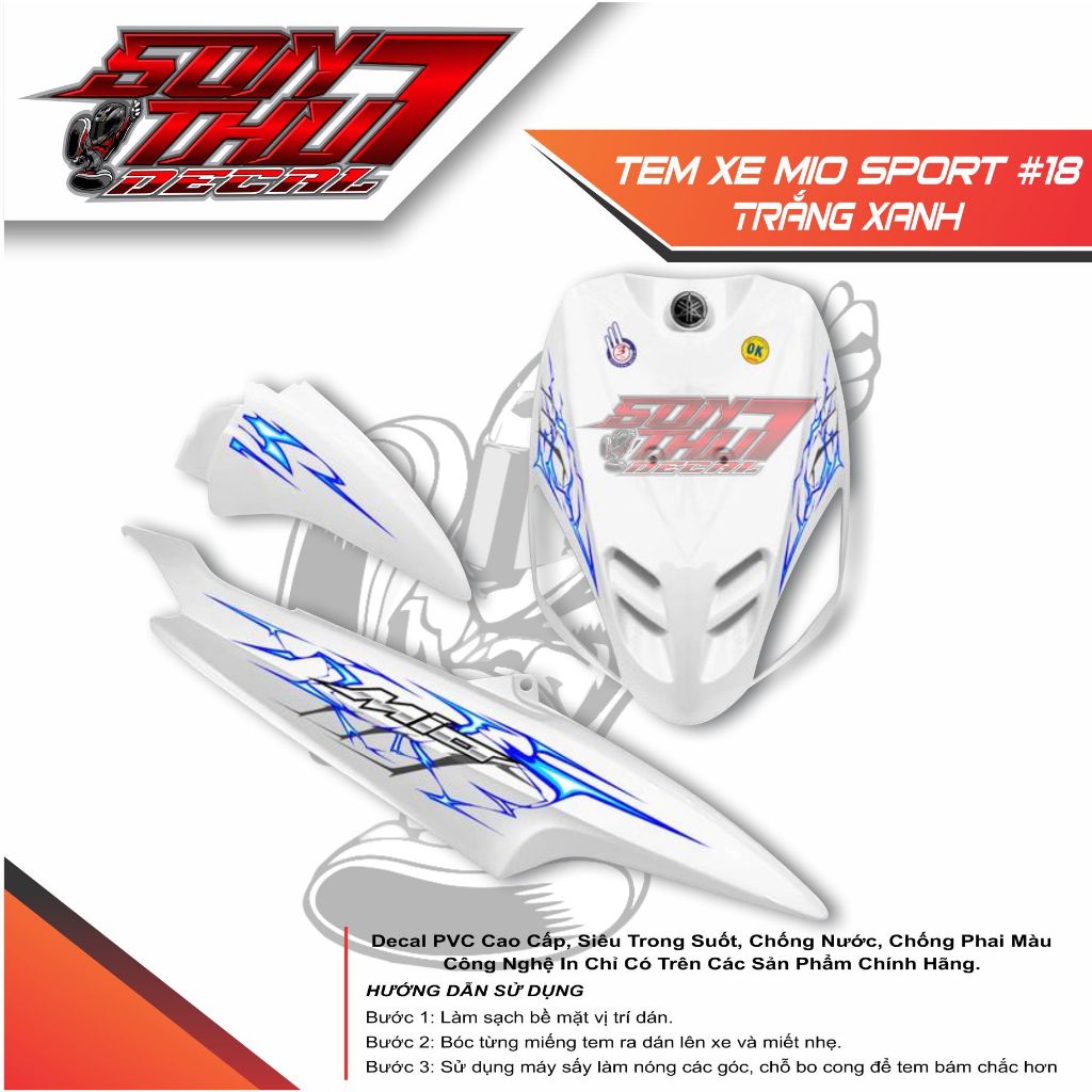 Tem xe Mio Sport #18 (CHẤT LIỆU CAO CẤP - SẮC NÉT - KHÔNG PHAI MÀU)