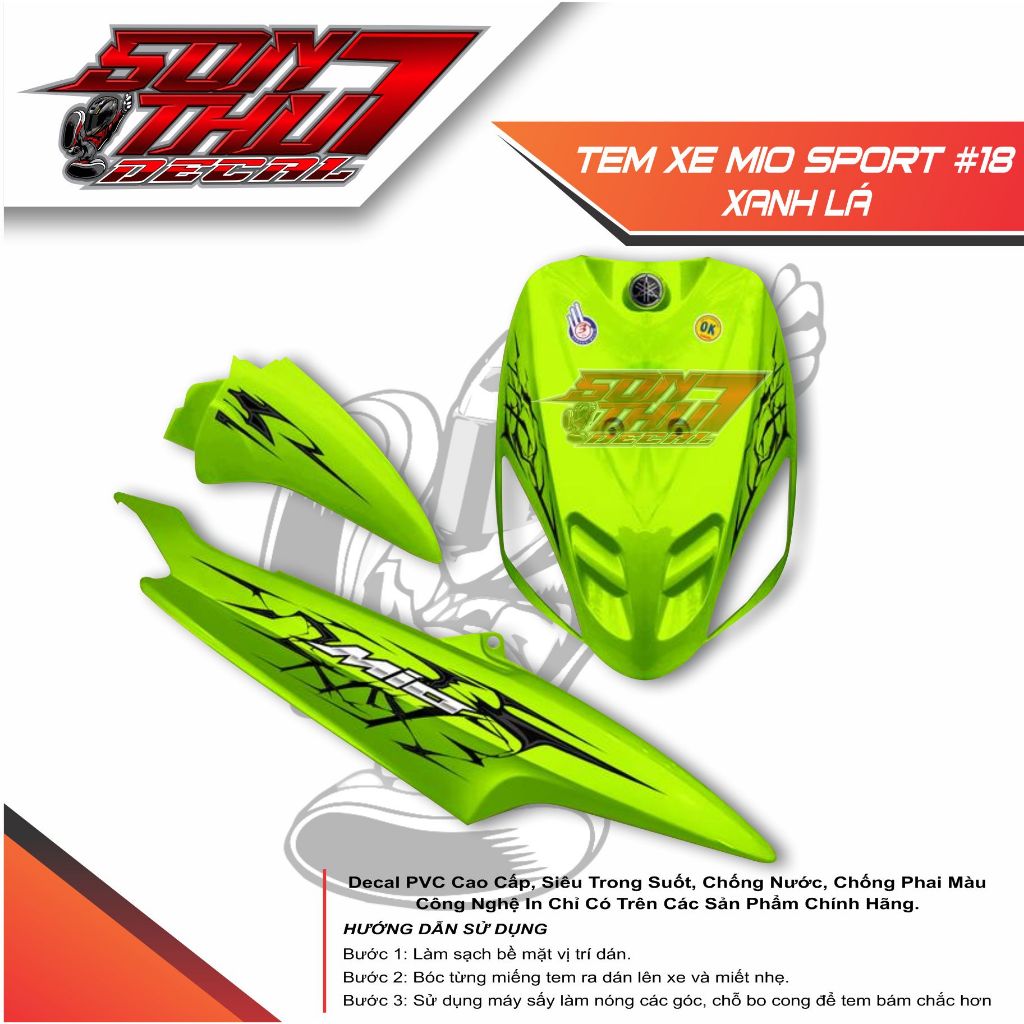 Tem xe Mio Sport #18 (CHẤT LIỆU CAO CẤP - SẮC NÉT - KHÔNG PHAI MÀU)