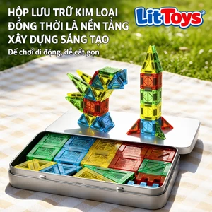 Bộ Đồ Chơi Nam Châm Ghép Hình Trong Suốt ToysLit, Lắp Ráp Hình Khối Sáng Tạo Cho Bé