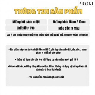 Tấm Lót Nồi Proki Chất Liệu PVC Cao Cấp Chống Nóng Chịu Nhiệt Tốt, Trang Trí Bàn Ăn Sang Trọng Kiểu Pháp