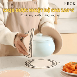 Tấm Lót Nồi Proki Chất Liệu PVC Cao Cấp Chống Nóng Chịu Nhiệt Tốt, Trang Trí Bàn Ăn Sang Trọng Kiểu Pháp