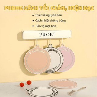 Đế Lót Ly Proki Thảm Lót Cốc, Nồi, Bát Ăn Chất Liệu PVC Cao Cấp Chịu Nhiệt Tốt, Trang Trí Bàn Ăn Sang Trọng Kiểu Pháp