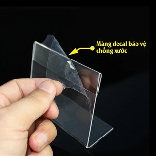 THẺ KẸP NHÃN GIÁ, Kẹp nhãn giá mica trong suốt ghi thông tin, bảng giá dán kệ tiện dụng
