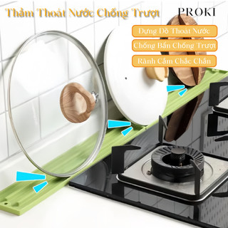 Tấm Lót Gác Vung Thớt Proki Tấm Lót Thoát Nước Chất Liệu Silicone Dài 40-45cm, Phụ Kiện Trang Trí Phòng Bếp