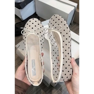 Giày búp bê lưới chấm bi đính nơ xinh xắn Mã T054