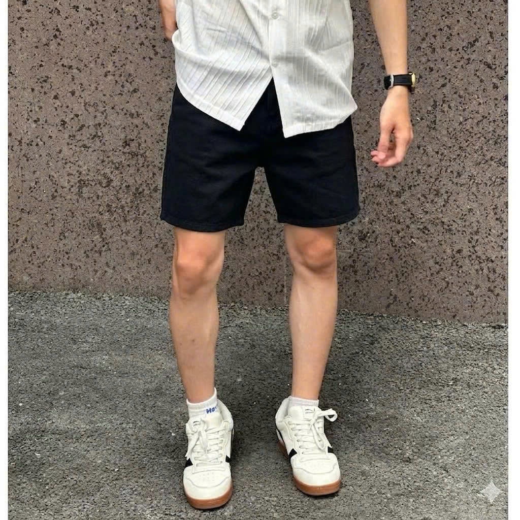 45kg-85kg Combo Quần short jean nam trơn màu đen trên gối trẻ trung thoải mái Tfashion-shop-ms001 | BigBuy360 - bigbuy360.vn